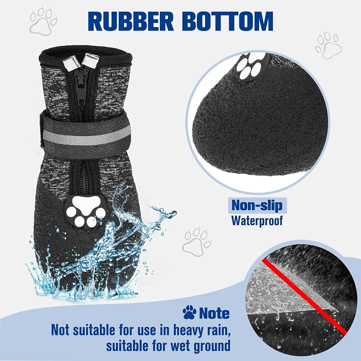 VKPETFR Breathable Dog Boots - Waterproof Shoes for Dogs with Reflective Strip for All Seasons, Anti-Slip Socks Paw Protector Heat Protection for Indoor and Outdoor Puppy Hiking Animals & Pet Supplies > Pet Supplies > Dog Supplies > Dog Apparel VKPETFR   