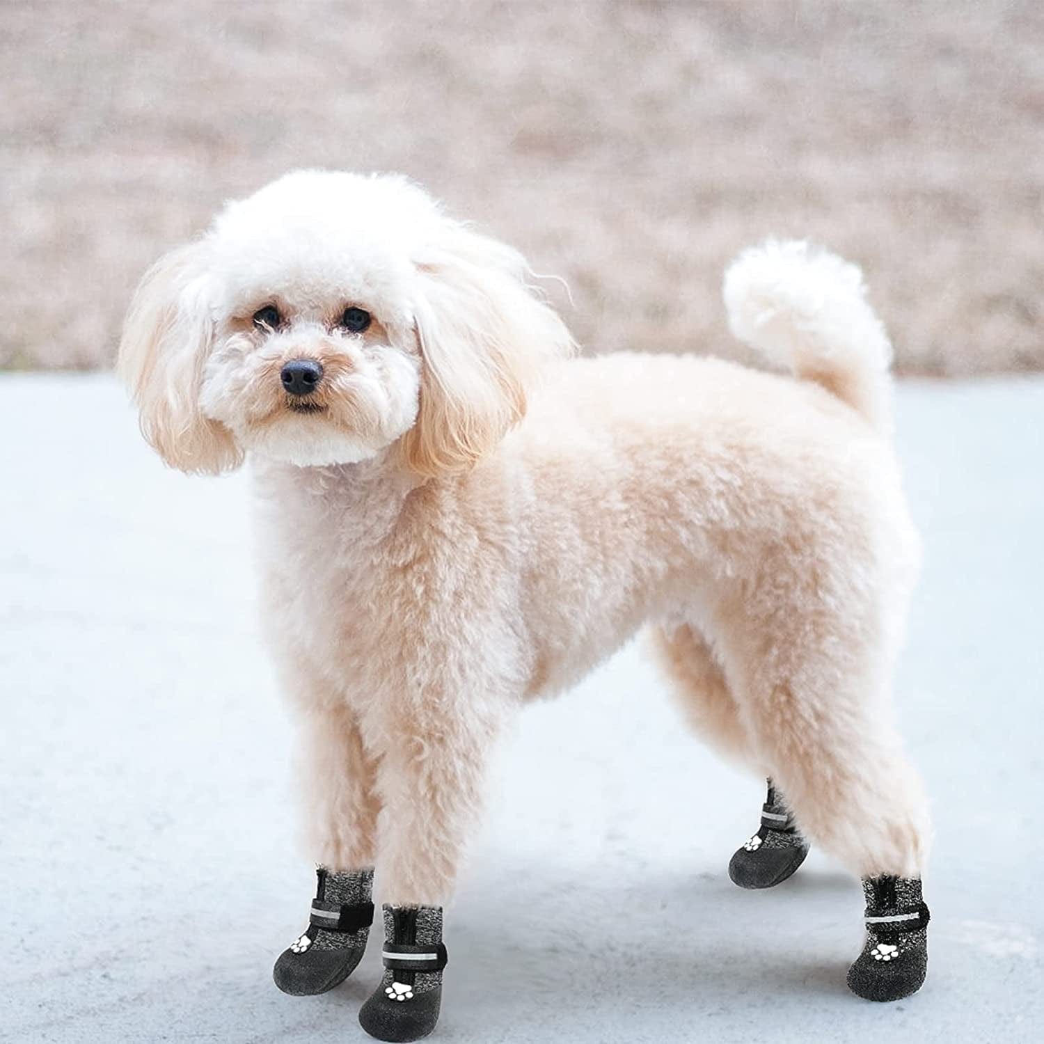 VKPETFR Breathable Dog Boots - Waterproof Shoes for Dogs with Reflective Strip for All Seasons, Anti-Slip Socks Paw Protector Heat Protection for Indoor and Outdoor Puppy Hiking Animals & Pet Supplies > Pet Supplies > Dog Supplies > Dog Apparel VKPETFR   