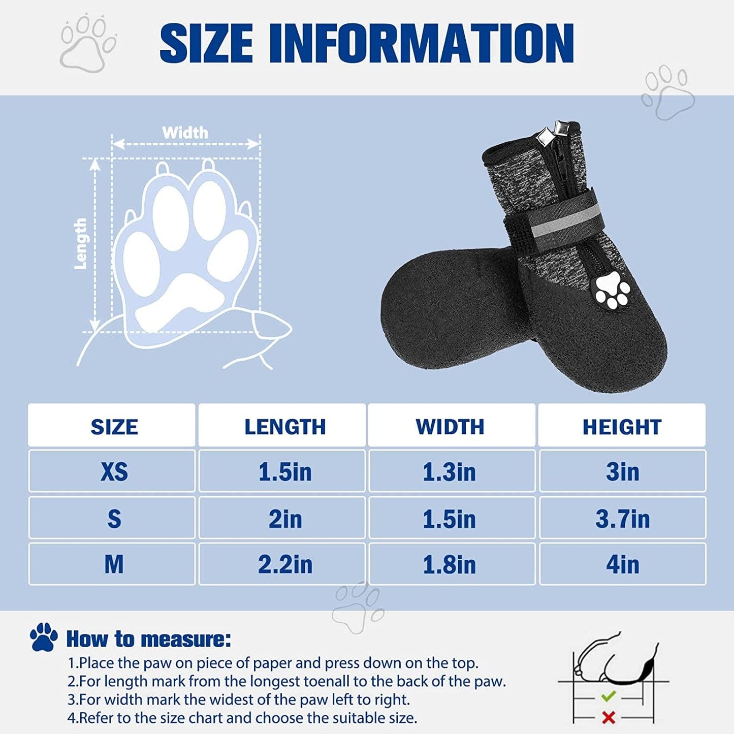 VKPETFR Breathable Dog Boots - Waterproof Shoes for Dogs with Reflective Strip for All Seasons, Anti-Slip Socks Paw Protector Heat Protection for Indoor and Outdoor Puppy Hiking Animals & Pet Supplies > Pet Supplies > Dog Supplies > Dog Apparel VKPETFR   