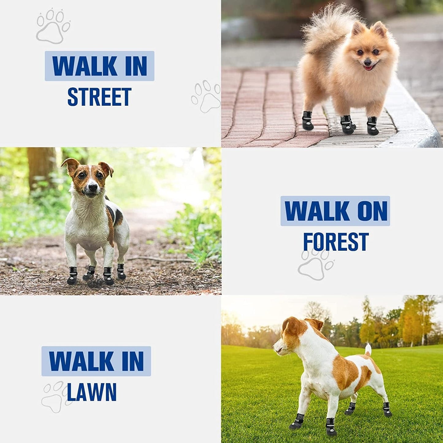 VKPETFR Breathable Dog Boots - Waterproof Shoes for Dogs with Reflective Strip for All Seasons, Anti-Slip Socks Paw Protector Heat Protection for Indoor and Outdoor Puppy Hiking Animals & Pet Supplies > Pet Supplies > Dog Supplies > Dog Apparel VKPETFR   