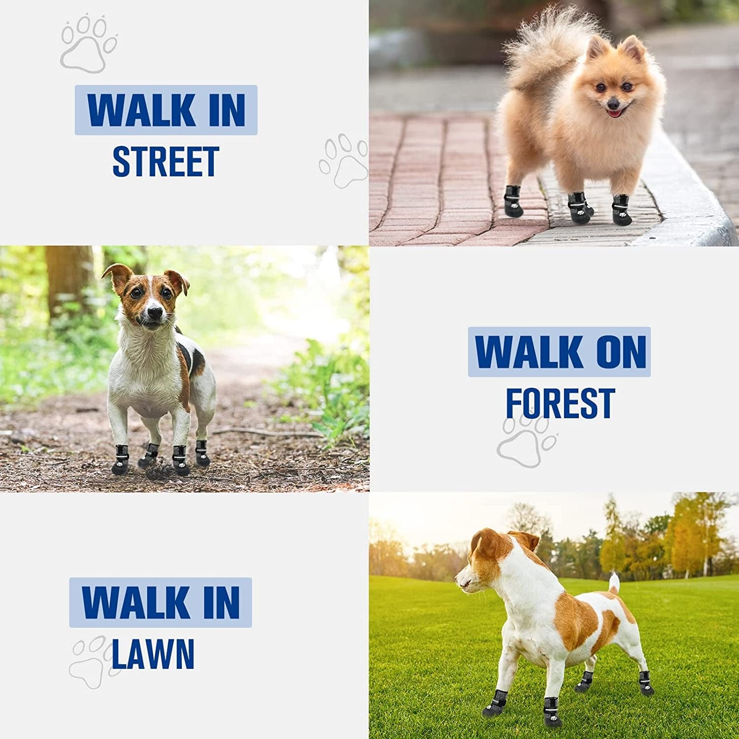 VKPETFR Breathable Dog Boots - Waterproof Shoes for Dogs with Reflective Strip for All Seasons, Anti-Slip Socks Paw Protector Heat Protection for Indoor and Outdoor Puppy Hiking Animals & Pet Supplies > Pet Supplies > Dog Supplies > Dog Apparel VKPETFR   