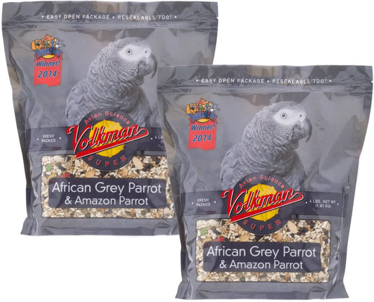 Volkman Avian Science Super African Grey Parrots Bird Food for 4 Lb- 2Pack Animals & Pet Supplies > Pet Supplies > Bird Supplies > Bird Food Volkman   