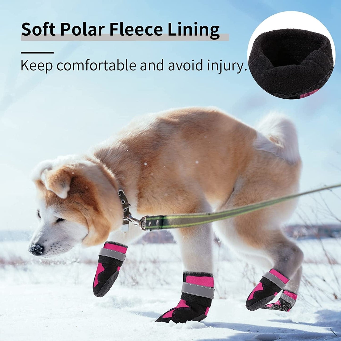 VOOPET Dog Booties for Hot Pavement Dog Shoes Paw Protectors, Waterproof Dog Hiking Boots Avoid Injury with Reflective Nylon Elastic Straps - Stay on Well & Non Slip Outsole Safety for Snowy Mudd Animals & Pet Supplies > Pet Supplies > Dog Supplies > Dog Apparel VOOPET   