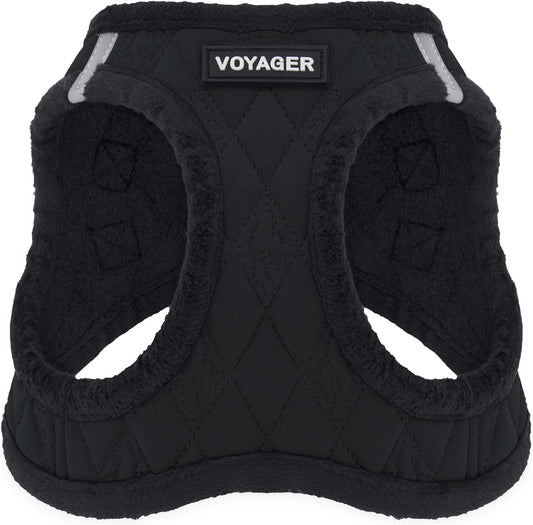 Voyager Step-In Plush Dog Harness – Soft Plush, Step in Vest Harness for Small and Medium Dogs by Best Pet Supplies - Black Plush, S (Chest: 14.5 - 16") Animals & Pet Supplies > Pet Supplies > Dog Supplies > Dog Apparel Best Pet Supplies Black Plush S (Chest: 14.5 - 16") 