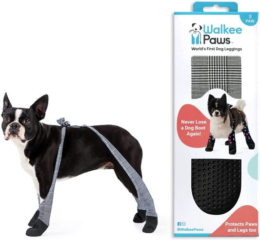 WALKEE PAWS Dog Boot Leggings, Small Dog Sizes, Seen on Shark Tank, Adjustable Fit Protects from Hot, Cold, Wet Weather, Allergens & Chemicals, Never Lose a Boot or Sock Again (Classic, Small) Animals & Pet Supplies > Pet Supplies > Dog Supplies > Dog Apparel Walkee Paws   