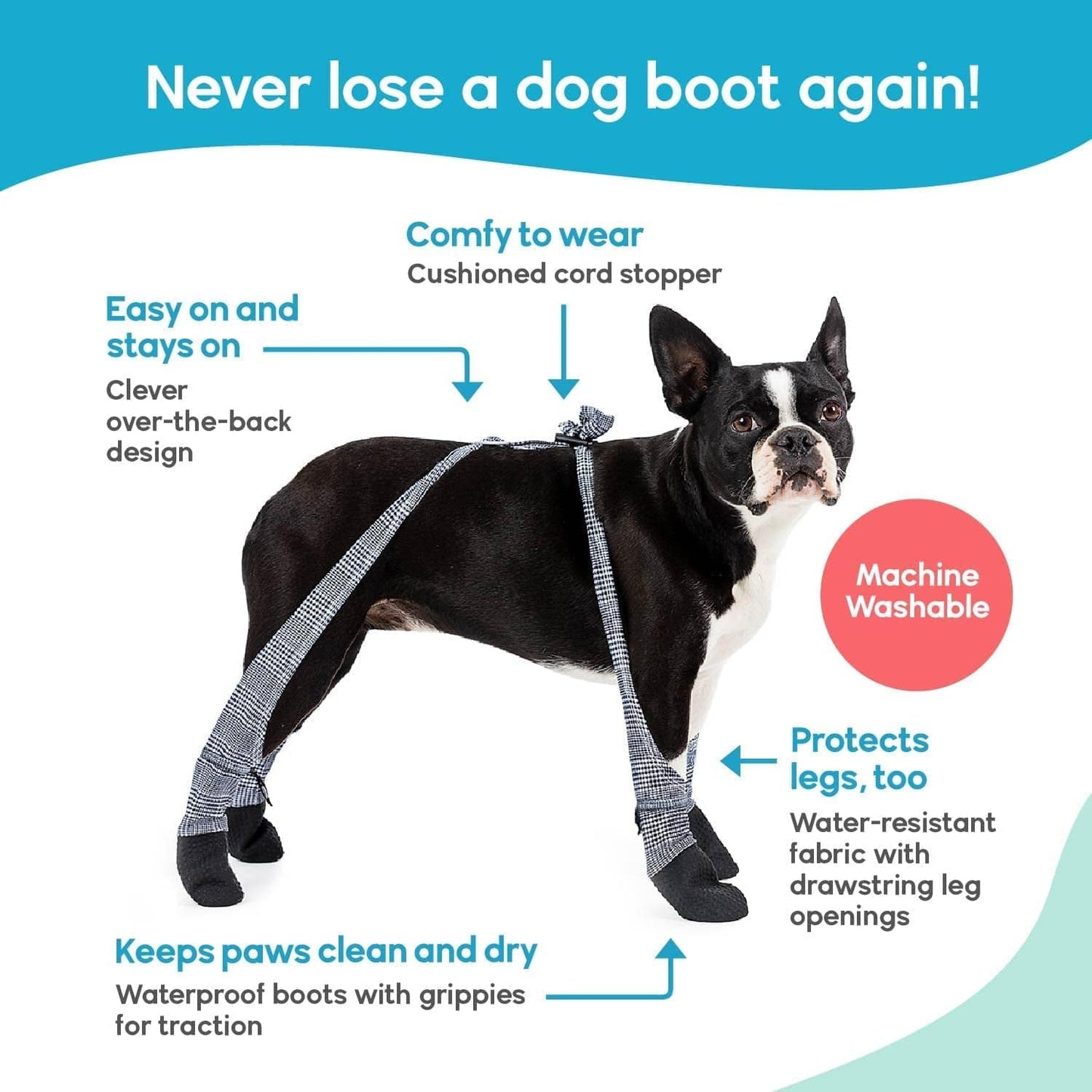 WALKEE PAWS Dog Boot Leggings, Small Dog Sizes, Seen on Shark Tank, Adjustable Fit Protects from Hot, Cold, Wet Weather, Allergens & Chemicals, Never Lose a Boot or Sock Again (Classic, Small) Animals & Pet Supplies > Pet Supplies > Dog Supplies > Dog Apparel Walkee Paws   