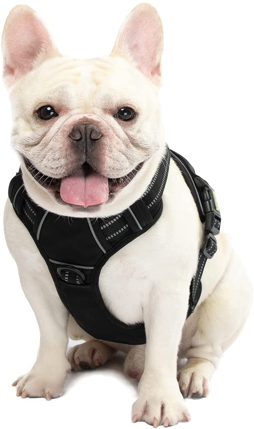 WALKTOFINE Dog Harness, No Pull Reflective Adjustable Dog Harnesses with 2 Leash Clips, Dog Vest Harness with Easy Control Handle for Small Medium Large Dogs (L, Black) Animals & Pet Supplies > Pet Supplies > Dog Supplies > Dog Apparel WALKTOFINE Black Medium 