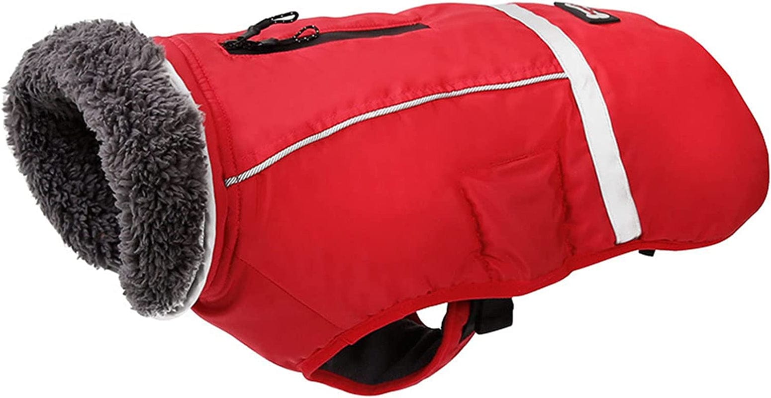 Warm Dog Coat Reflective Dog Jacket, Adjustable Dog Vest Dog Winter Coat, for Small Medium Large Dogs Red-L Animals & Pet Supplies > Pet Supplies > Dog Supplies > Dog Apparel COBEA0000102 red 3XL 