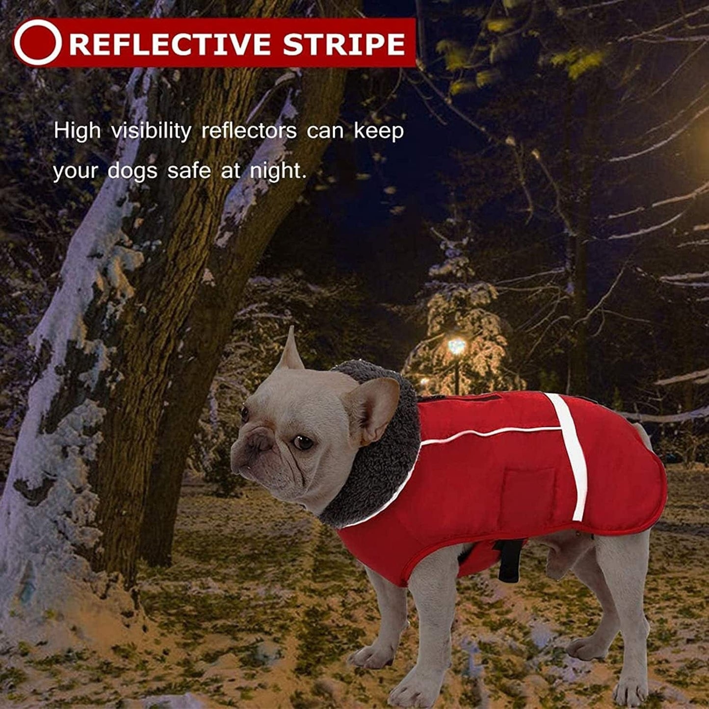 Warm Dog Coat Reflective Dog Jacket, Adjustable Dog Vest Dog Winter Coat, for Small Medium Large Dogs Red-L Animals & Pet Supplies > Pet Supplies > Dog Supplies > Dog Apparel COBEA0000102   