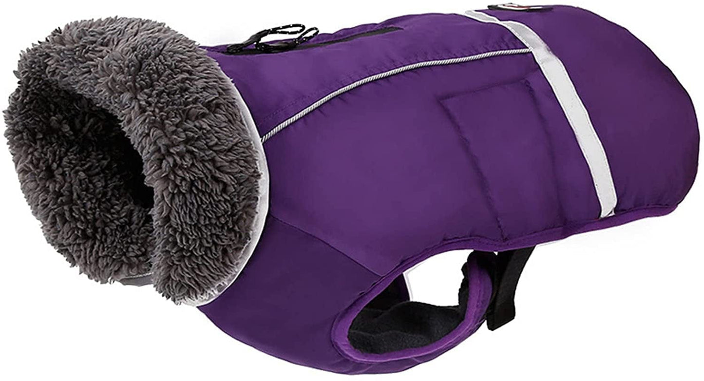 Warm Dog Coat Reflective Dog Jacket, Adjustable Dog Vest Dog Winter Coat, for Small Medium Large Dogs Red-L Animals & Pet Supplies > Pet Supplies > Dog Supplies > Dog Apparel COBEA0000102 purple 3XL 