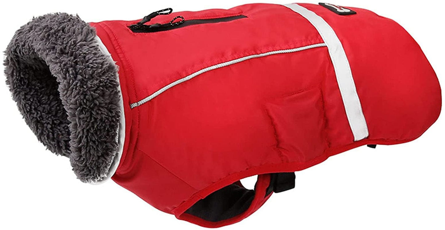 Warm Dog Coat Reflective Dog Jacket, Adjustable Dog Vest Dog Winter Coat, for Small Medium Large Dogs Red-L Animals & Pet Supplies > Pet Supplies > Dog Supplies > Dog Apparel COBEA0000102 red XL 