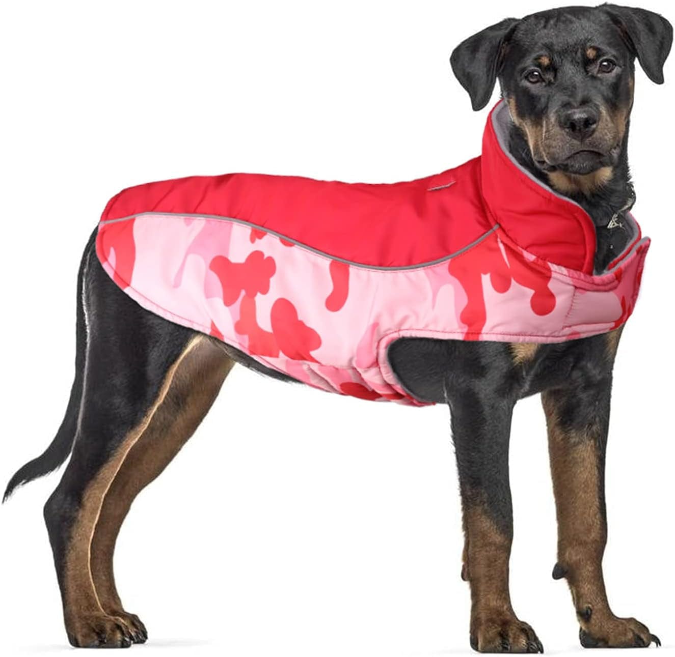 Warm Dog Jacket Reversible Fleece Winter Dog Vest for Cold Weather, Waterproof Windproof Dog Winter Coat Reflective with Magic Strip&Furry Collar for Small Medium Large Breeds Dogs Puppies Cat Pet Animals & Pet Supplies > Pet Supplies > Dog Supplies > Dog Apparel Nanaki   