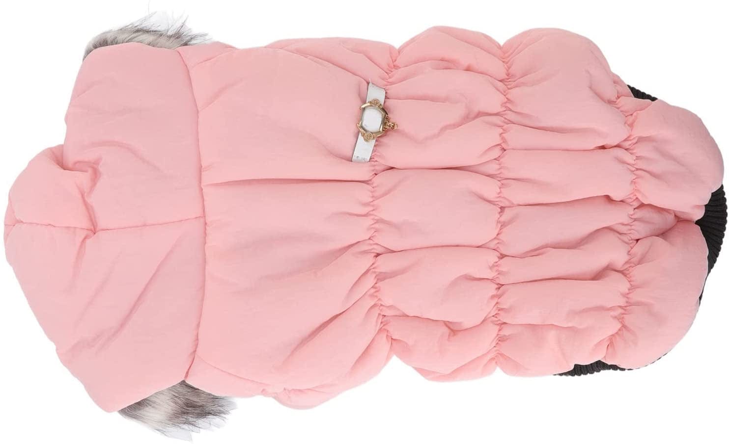 Warm Puppy Zip up Jacket Coat Protection Twolegged Pink Cold Weather Dog Winter Coat (S) (Size : Large) Animals & Pet Supplies > Pet Supplies > Dog Supplies > Dog Apparel OVAST   