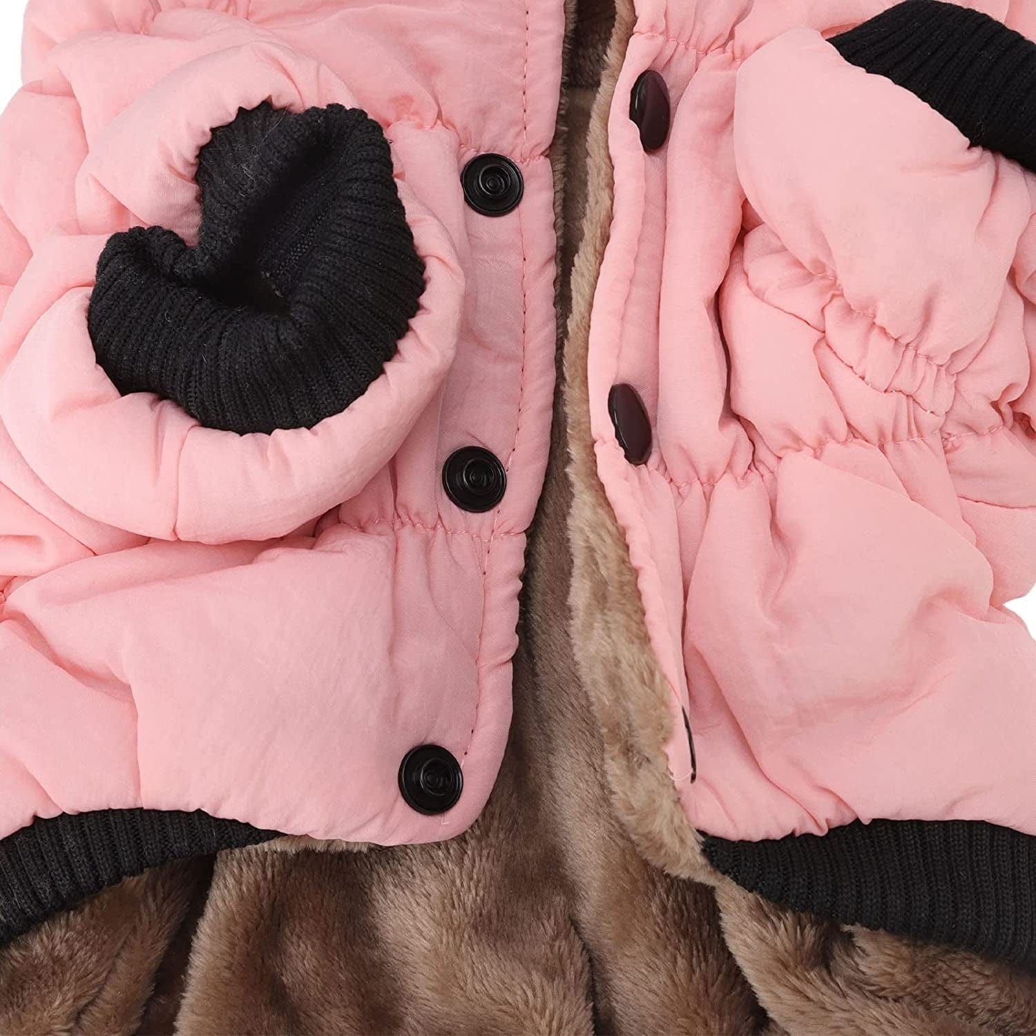 Warm Puppy Zip up Jacket Coat Protection Twolegged Pink Cold Weather Dog Winter Coat (S) (Size : Large) Animals & Pet Supplies > Pet Supplies > Dog Supplies > Dog Apparel OVAST   