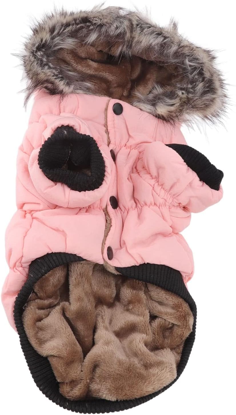 Warm Puppy Zip up Jacket Coat Protection Twolegged Pink Cold Weather Dog Winter Coat (S) (Size : Large) Animals & Pet Supplies > Pet Supplies > Dog Supplies > Dog Apparel OVAST X-Large  