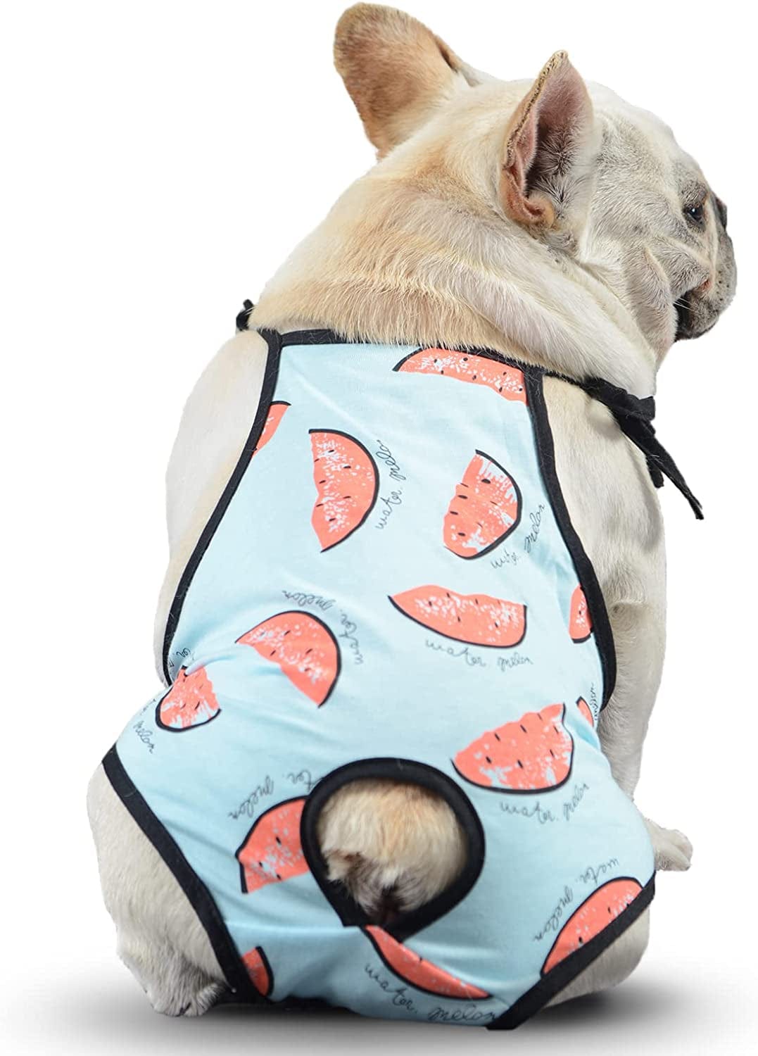 Washable Dog Diaper Jumpsuit Female Summer Spring, Soft Cotton Sanitary Pantie with Adjustable Suspender for Girl Dog Puppy, Reusable Doggies Period Pants Incontinence Small Medium Dogs Pet Underwear Animals & Pet Supplies > Pet Supplies > Dog Supplies > Dog Apparel PUMYPOREITY Watermelon(Blue) Medium (Pack of 1) 