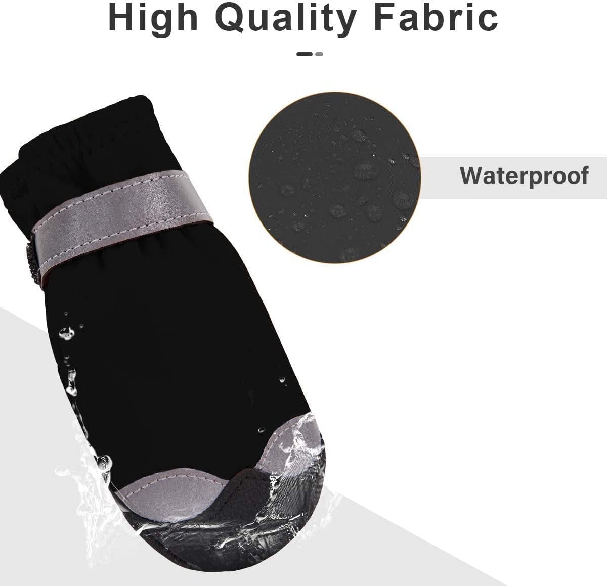 Waterproof Dog Shoes for Large Medium Dogs - Winter Snow Dog Booties Paw Protection with Adjustable Straps Rugged Anti-Slip Sole - Hiking Outdoors Pet Boots Paw Protectors Comfortable Animals & Pet Supplies > Pet Supplies > Dog Supplies > Dog Apparel Dociote   