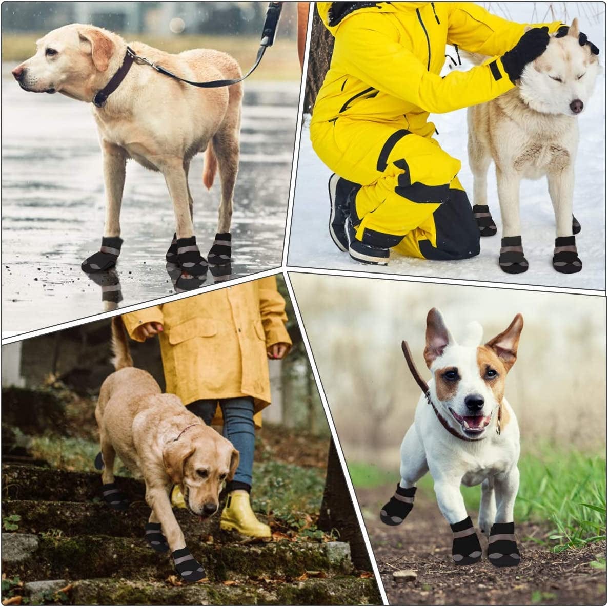 Waterproof Dog Shoes for Large Medium Dogs - Winter Snow Dog Booties Paw Protection with Adjustable Straps Rugged Anti-Slip Sole - Hiking Outdoors Pet Boots Paw Protectors Comfortable Animals & Pet Supplies > Pet Supplies > Dog Supplies > Dog Apparel Dociote   