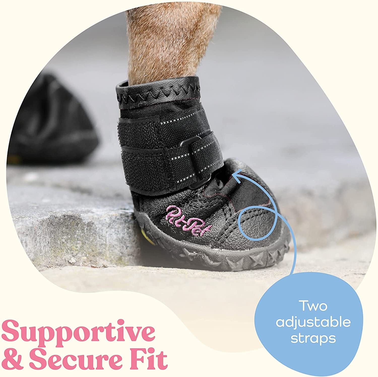 Waterproof Dog Shoes - Stylish Designed Shoes for Dogs - Dog Boots with Non-Slip Rubber Bottom Protects Paw from Hot or Cold Pavement, Dog Booties with Reflective Straps for Dogs Safety, Puppy Shoes. Animals & Pet Supplies > Pet Supplies > Dog Supplies > Dog Apparel PitPet   
