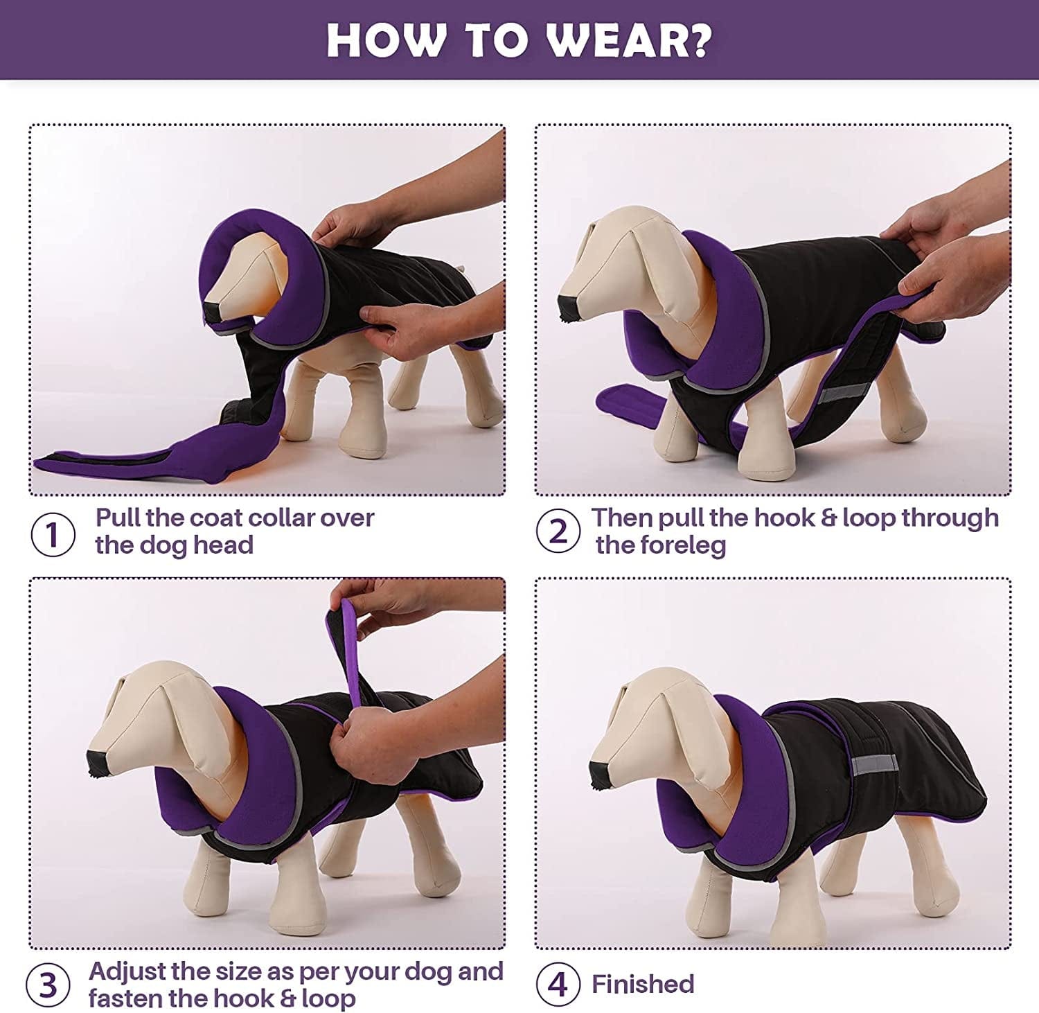 Waterproof Reversible Warm Fleece Lining Dog Winter Jacket Cold Weather Vest Clothes Coats for Small Medium Large Dogs, Adjustable Padded Thick Dog Apparel with Reflective Stripe for Outdoor Hiking Animals & Pet Supplies > Pet Supplies > Dog Supplies > Dog Apparel Yagamii   