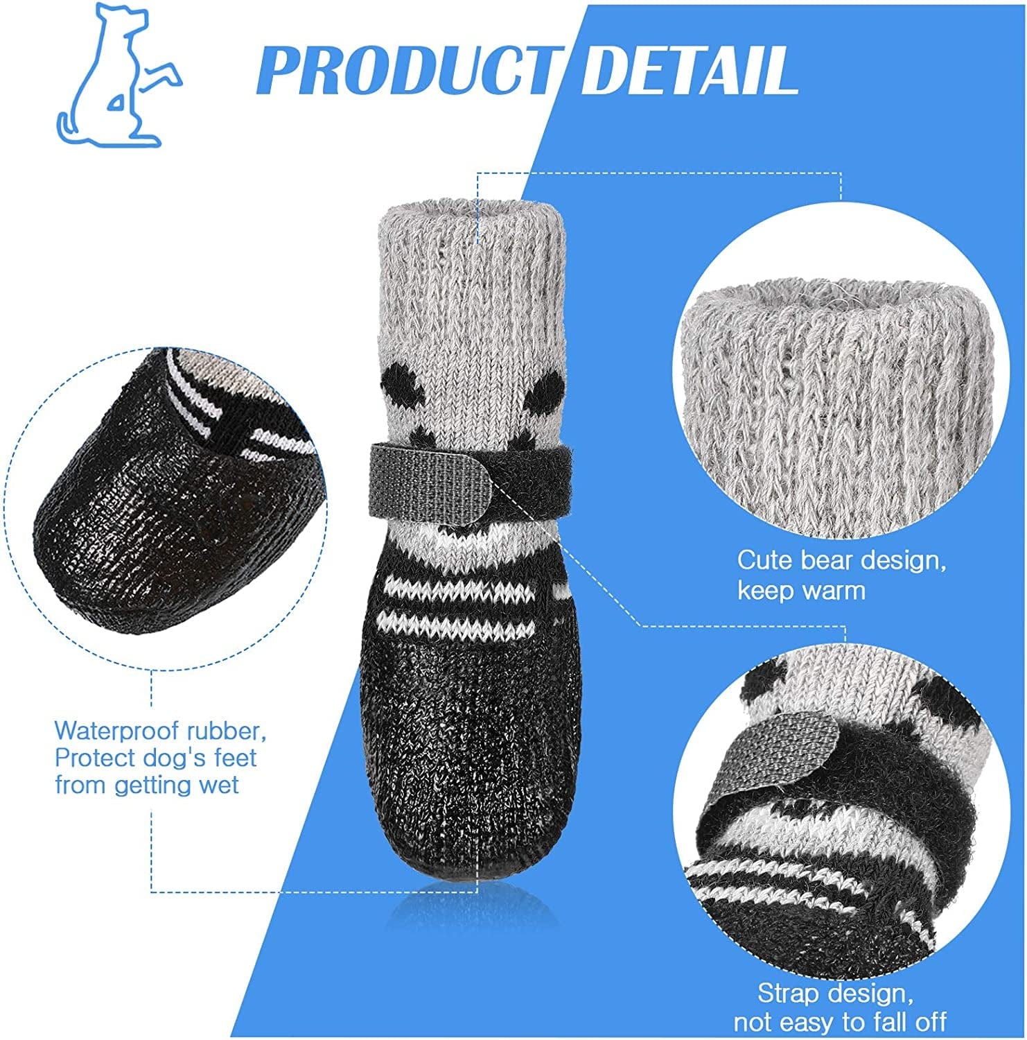 Weewooday 2 Sets Dog Cat Boots Shoes Socks Waterproof Dog Shoes Rain Snow Dog Booties Anti-Slip Dog Sock Shoes with Adjustable Drawstring for Small Puppy (S) Animals & Pet Supplies > Pet Supplies > Dog Supplies > Dog Apparel Weewooday   