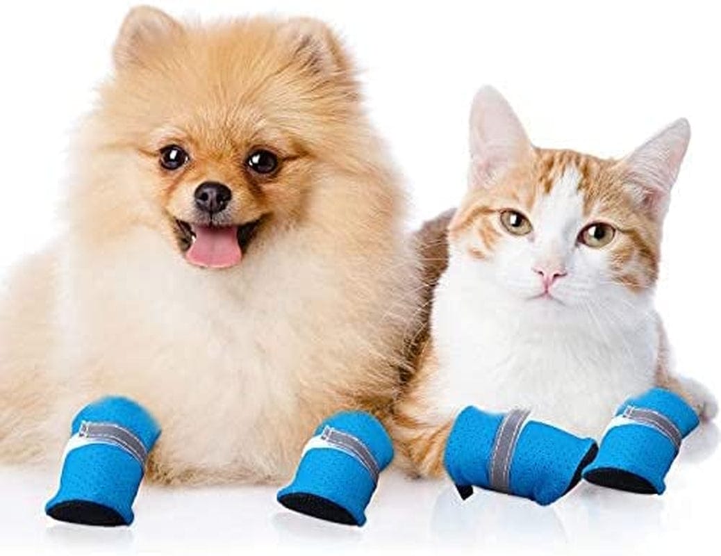 Weewooday 4 Pieces Summer Dog Shoes Paw Protector Pet Mesh Sandal Shoes Non-Slip Dog Boots with Adjustable Buckle for Small Medium Dogs and Cats Animals & Pet Supplies > Pet Supplies > Dog Supplies > Dog Apparel Weewooday   