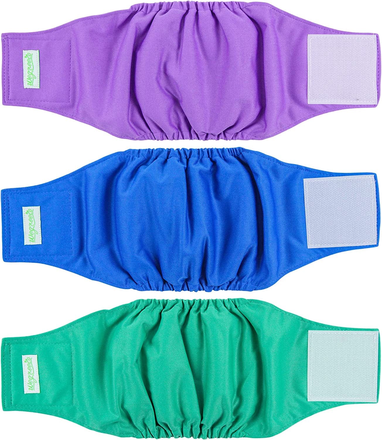 Wegreeco Washable Dog Diapers - Washable Male Dog Belly Wrap - Pack of 3 - ( Black,Small) Animals & Pet Supplies > Pet Supplies > Dog Supplies > Dog Apparel wegreeco Blue, Green, Purple XX-Large (28" to 33") 