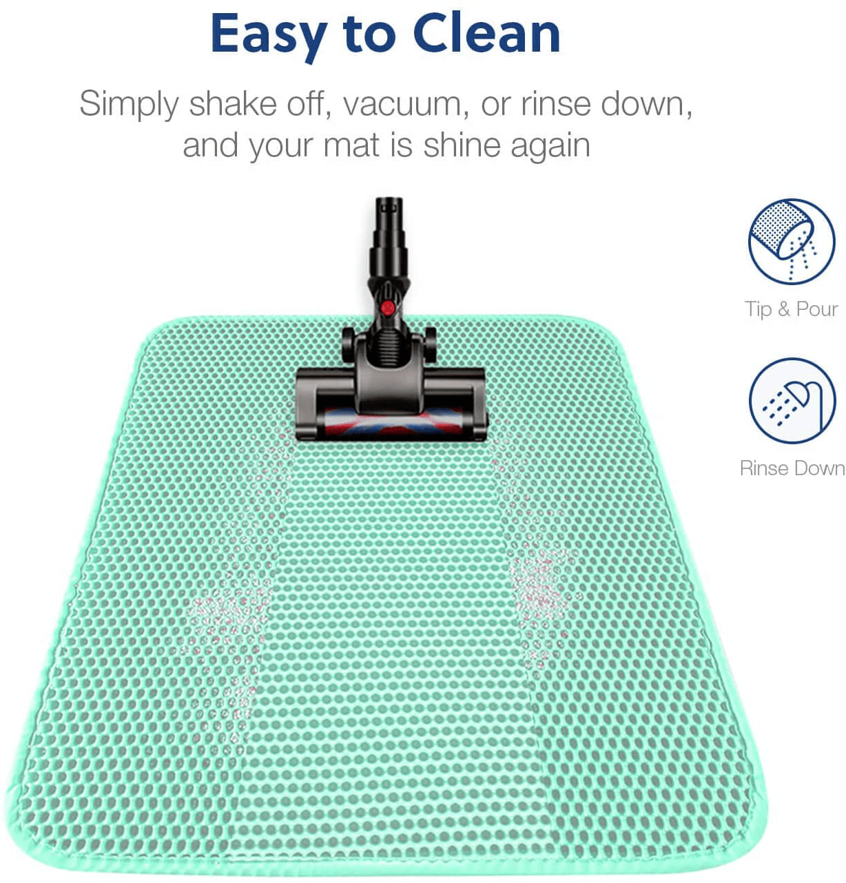 Wepet Cat Litter Mat, Kitty Litter Trapping Mat, Honeycomb Double Layer Mats, No Phthalate, Urine Waterproof, Easy Clean, Scatter Control, Catcher Litter Tray Box Rug Carpet Animals & Pet Supplies > Pet Supplies > Cat Supplies > Cat Litter Box Mats WePet   