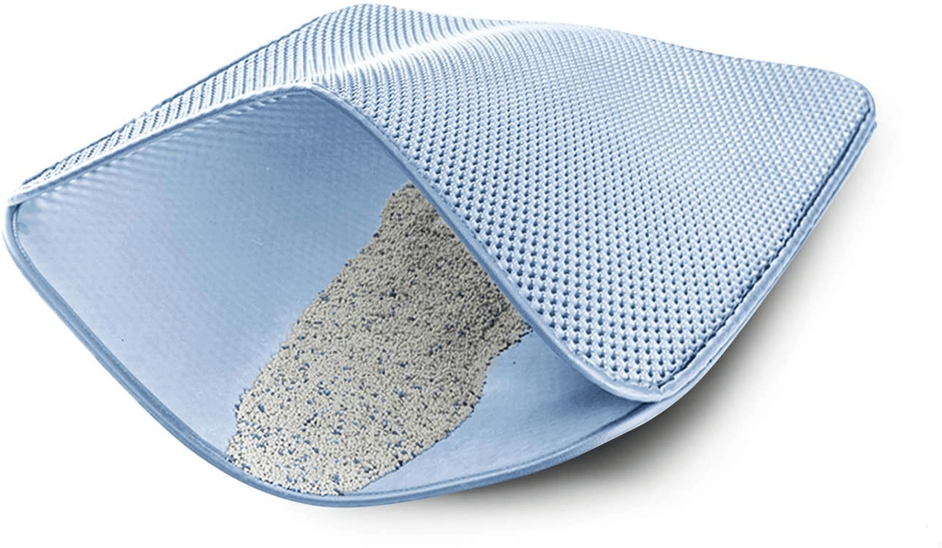 Wepet Cat Litter Mat, Kitty Litter Trapping Mat, Honeycomb Double Layer Mats, No Phthalate, Urine Waterproof, Easy Clean, Scatter Control, Catcher Litter Tray Box Rug Carpet Animals & Pet Supplies > Pet Supplies > Cat Supplies > Cat Litter Box Mats WePet Blue S 20 x 16 