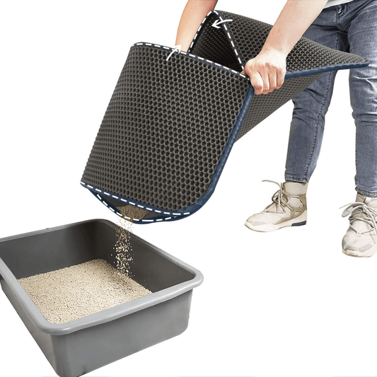 Wepet Cat Litter Mat, Kitty Litter Trapping Mat, Honeycomb Double Layer, No Phthalate, Urine Waterproof, Easy Clean, Scratch Scatter Control, Catcher Box Pads Rug Carpet Animals & Pet Supplies > Pet Supplies > Cat Supplies > Cat Litter Box Mats WePet Grey M 24" x 15" 