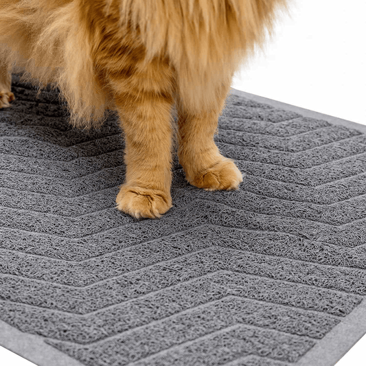 Wepet Cat Litter Mat, Kitty Litter Trapping Mesh Mat, 35 X 23 Inch Large, Premium Durable PVC Rug, No Phthalate, Urine Waterproof, Easy Clean, Washable, Scatter Control, Litter Box Carpet Animals & Pet Supplies > Pet Supplies > Cat Supplies > Cat Litter Box Mats WePet #02 Grey  