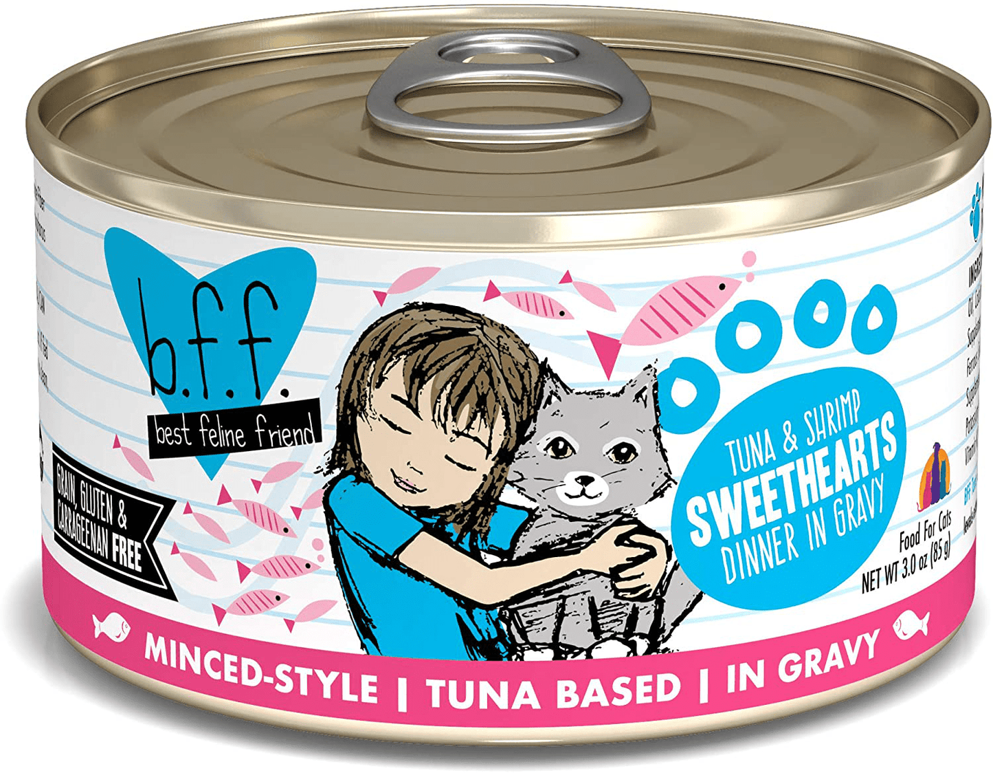 Weruva B.F.F. - Best Feline Friend Grain-Free Natural Canned Wet Cat Food, Original Recipes in Gravy Animals & Pet Supplies > Pet Supplies > Small Animal Supplies > Small Animal Food Weruva Tuna & Shrimp Sweethearts 3 Ounce (Pack of 24) 