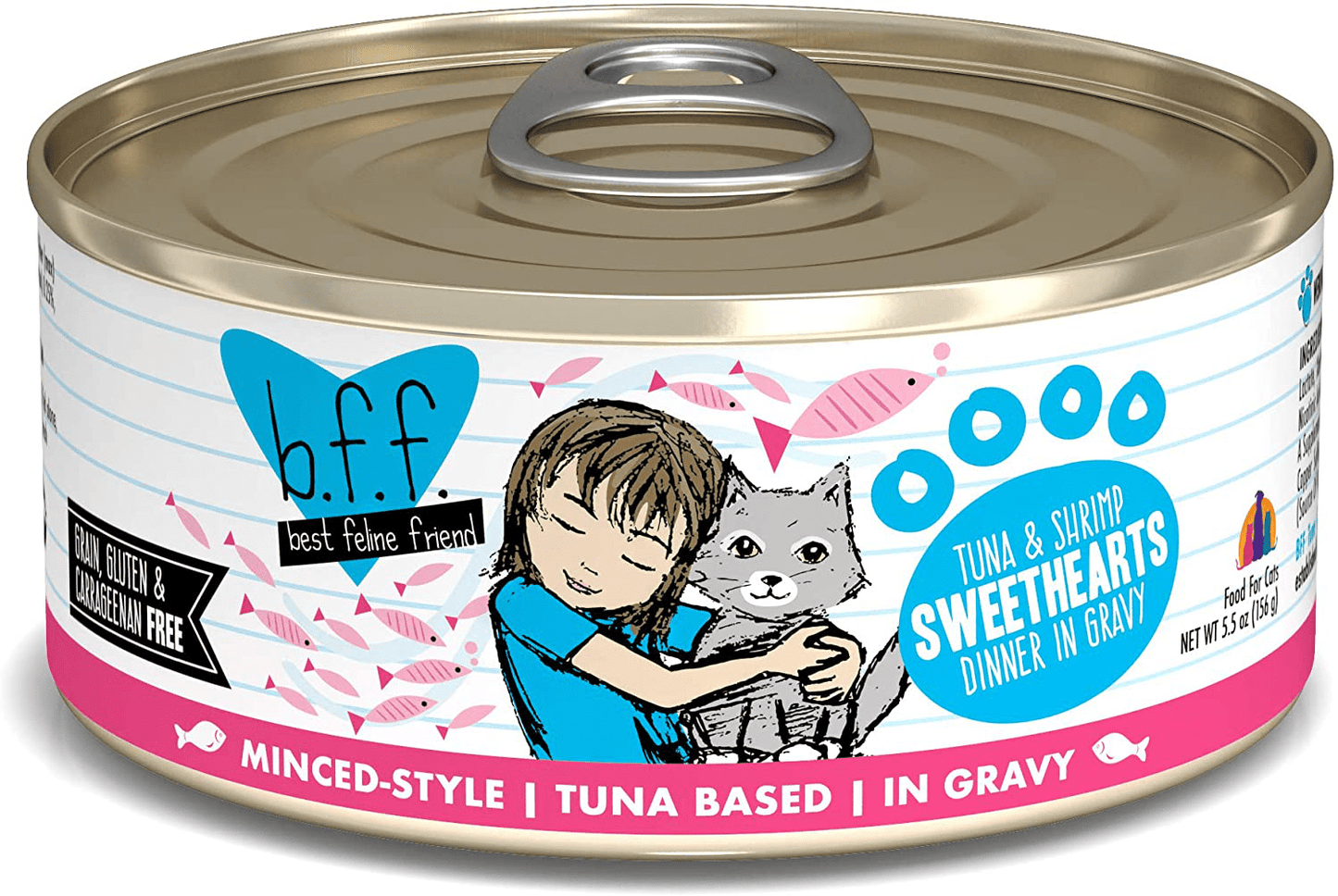 Weruva B.F.F. - Best Feline Friend Grain-Free Natural Canned Wet Cat Food, Original Recipes in Gravy Animals & Pet Supplies > Pet Supplies > Small Animal Supplies > Small Animal Food Weruva Tuna & Shrimp Sweethearts 5.5 Ounce (Pack of 24) 