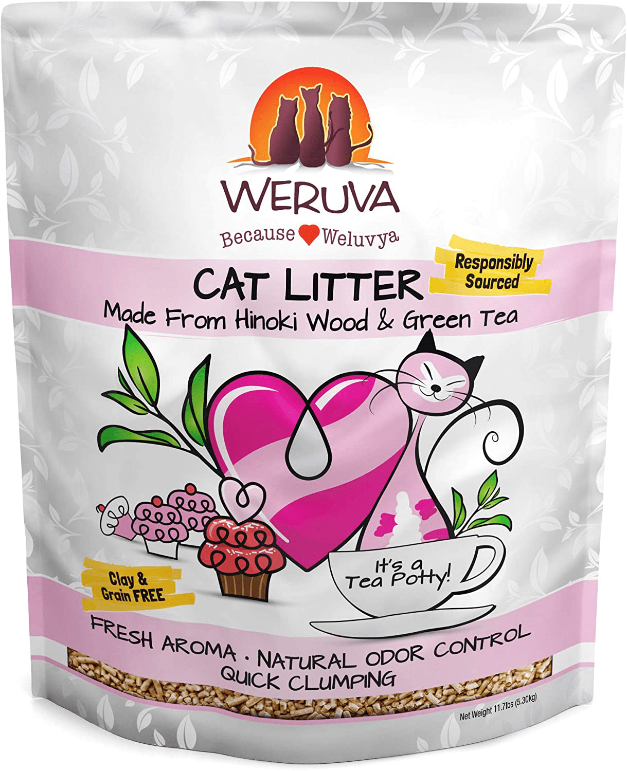 Weruva It'S a Tea Potty! Hinoki Wood & Green Tea Natural Cat Litter Animals & Pet Supplies > Pet Supplies > Cat Supplies > Cat Litter Weruva   