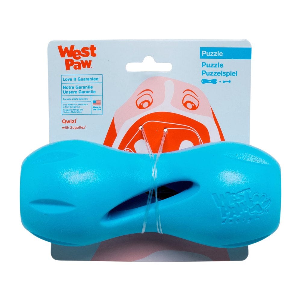 West Paw Zogoflex Qwizl Large 6.5" Dog Toy Tangerine Animals & Pet Supplies > Pet Supplies > Dog Supplies > Dog Toys West Paw L Aqua 