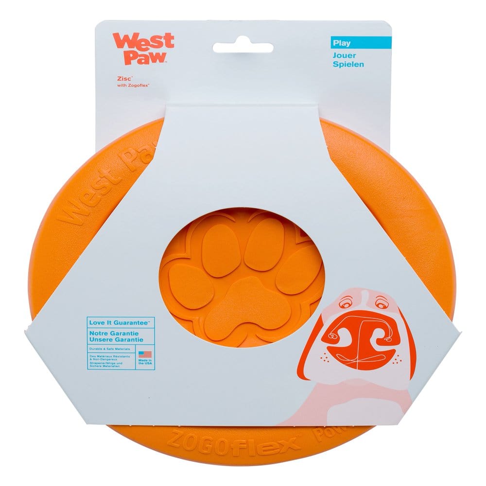 West Paw Zogoflex Zisc Large 8.5" Dog Toy Aqua Animals & Pet Supplies > Pet Supplies > Dog Supplies > Dog Toys West Paw L Tangerine 