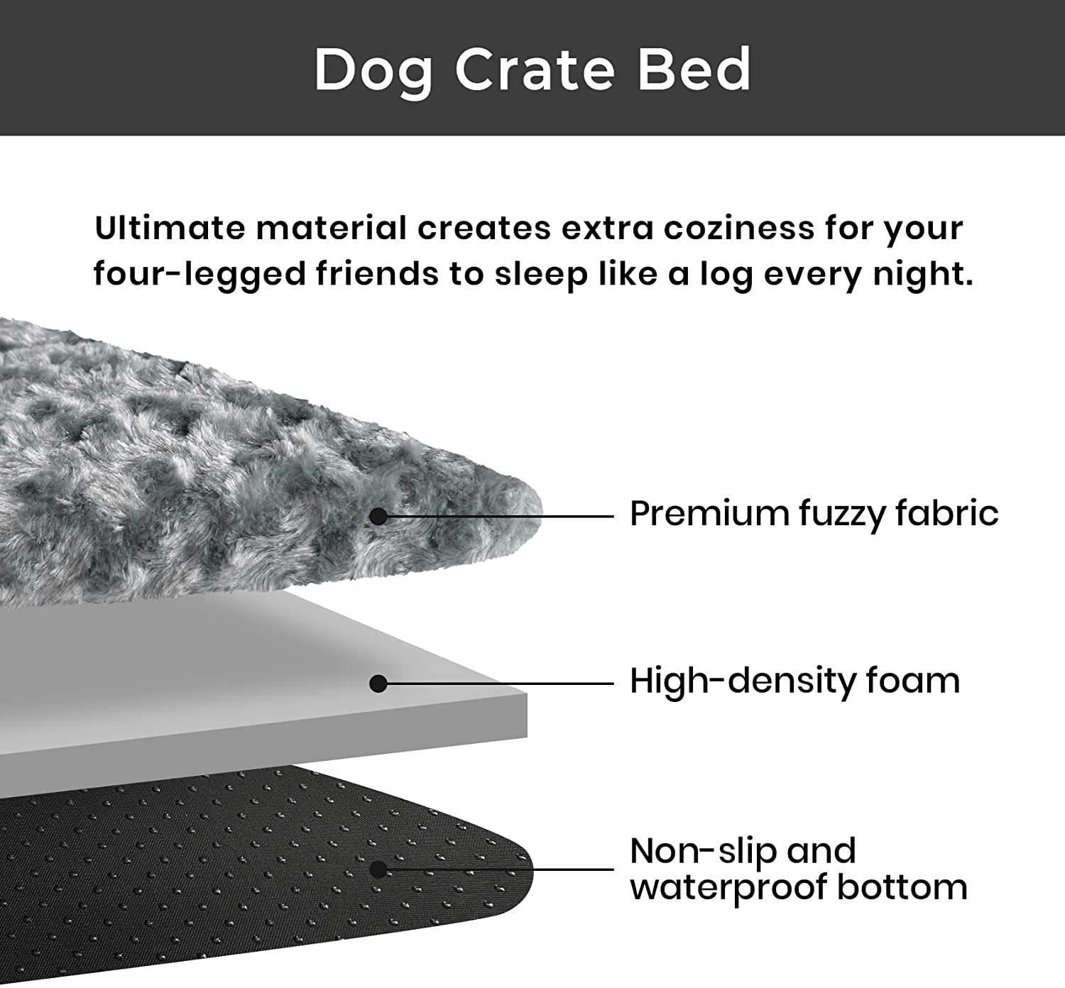 Western Home Dog Crate Bed for Small Medium Large & Extra Large Dogs/Cats up to 50/75/100 Lbs, Calming Dog Beds for Sleeping & Anti-Anxiety Pet Beds, Waterproof Bottom and Anti-Slip Thin Dog Pad Animals & Pet Supplies > Pet Supplies > Dog Supplies > Dog Beds WESTERN HOME WH   