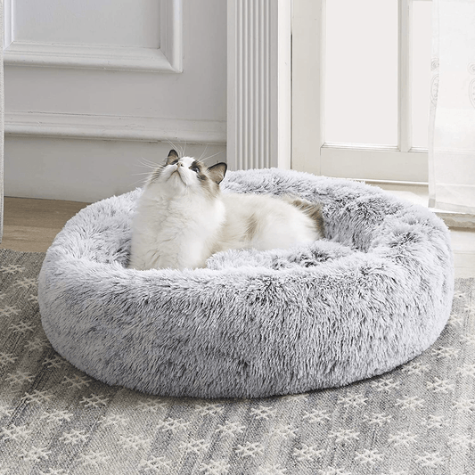 Western Home Faux Fur Dog Bed & Cat Bed, Original Calming Dog Bed for Small Medium Pet, anti Anxiety Donut Cuddler round Warm Bed for Dogs with Fluffy Comfy Plush Kennel Cushion(20",24",27") Animals & Pet Supplies > Pet Supplies > Cat Supplies > Cat Beds WESTERN HOME WH   