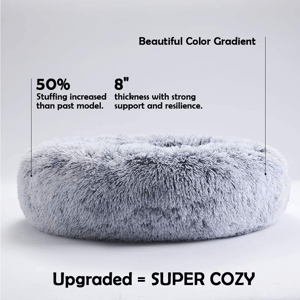 Western Home Faux Fur Dog Bed & Cat Bed, Original Calming Dog Bed for Small Medium Pet, anti Anxiety Donut Cuddler round Warm Bed for Dogs with Fluffy Comfy Plush Kennel Cushion(20",24",27") Animals & Pet Supplies > Pet Supplies > Cat Supplies > Cat Beds WESTERN HOME WH   