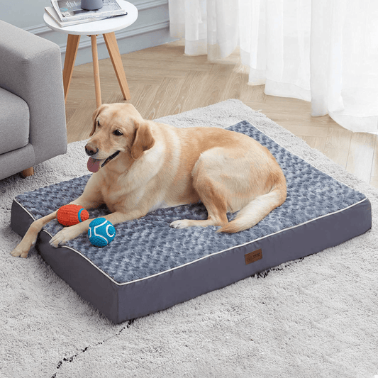 Western Home Large Dog Bed for Large, Jumbo, Medium Dogs, Orthopedic Pet Bed Waterproof Mattress with Removable Washable Cover, Thick Egg Crate Foam Dog Bed with Non-Slip Bottom Animals & Pet Supplies > Pet Supplies > Dog Supplies > Dog Beds WESTERN HOME WH Grey 42 x 30 x 4 inches 