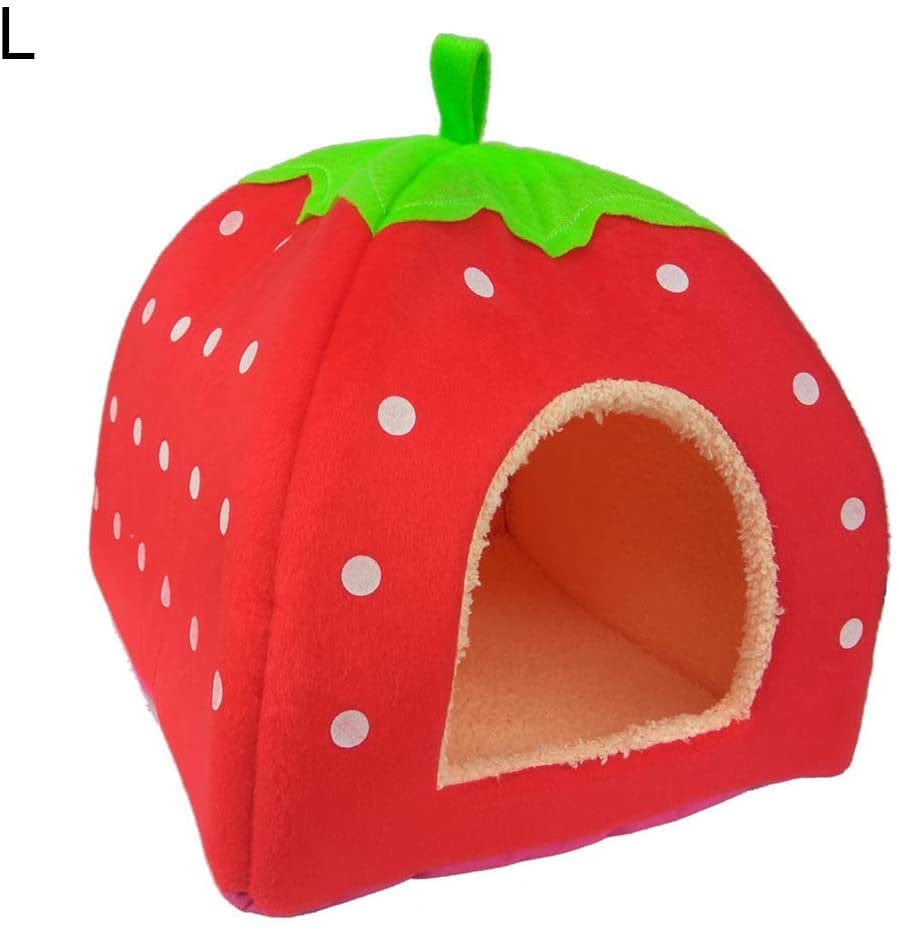 WESTOCEAN Pet Bed - Strawberry Dog Puppy Cats Indoor Foldable Soft Warm Bed Pet House Kennel Tent for Small Medium Dogs Cats Animals & Pet Supplies > Pet Supplies > Dog Supplies > Dog Houses WESTOCEAN   