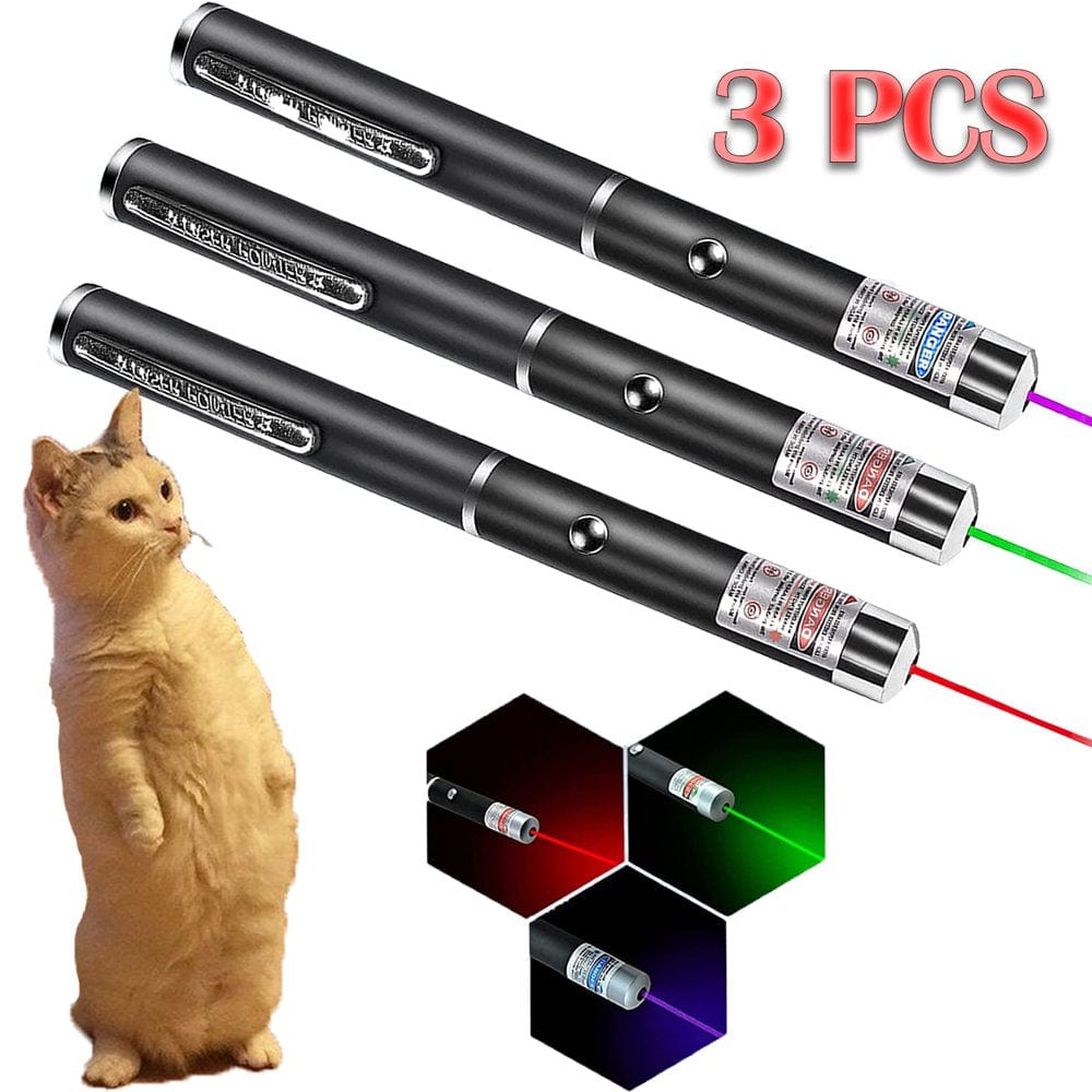 WEWE Laser Pointer, Cat Laser Toys, Cat Toys, 3 Packs, 900Mile Strong Pointer Pen, Multi Purpose, (Red, Green, Purple) Animals & Pet Supplies > Pet Supplies > Cat Supplies > Cat Toys 601480514900   