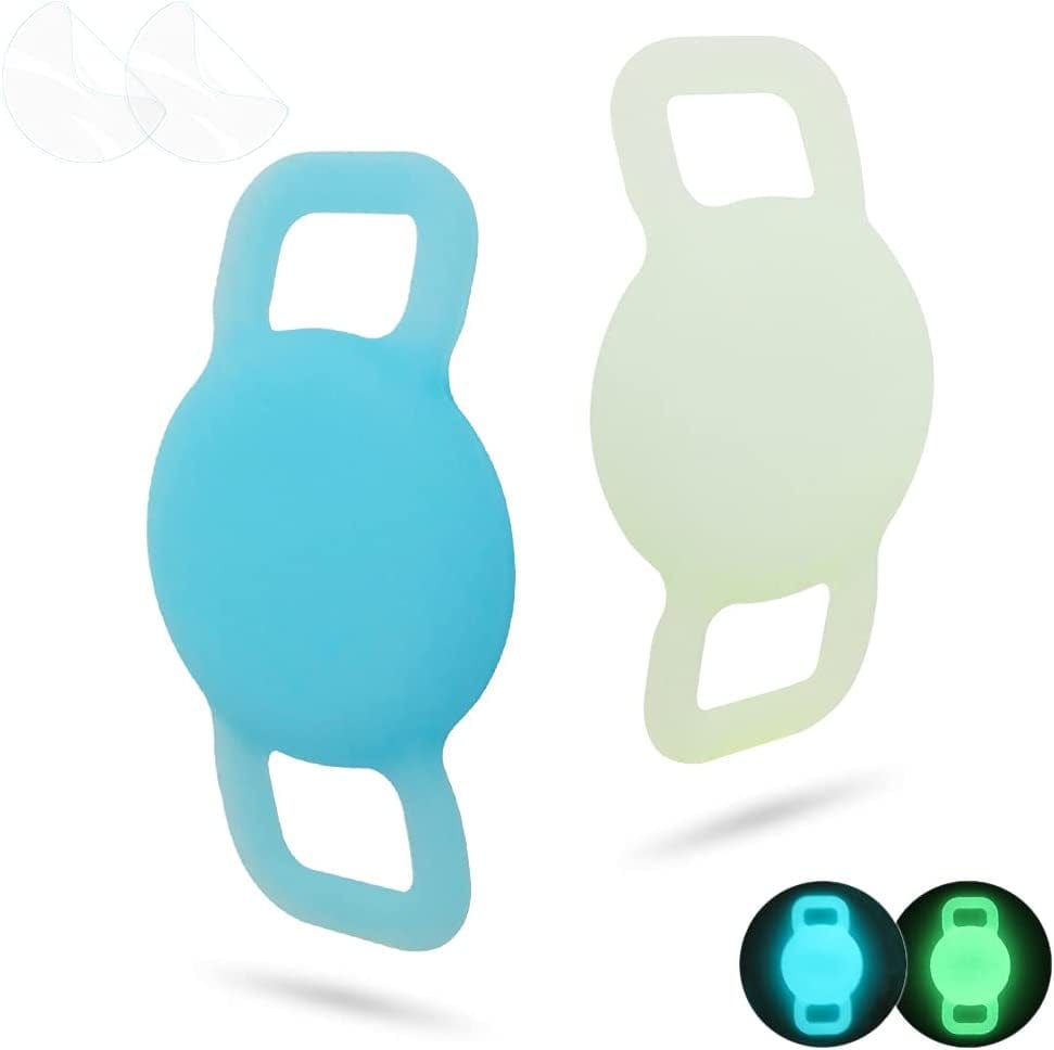 WHALEZON Airtag Cat Collar Holder, Small Air Tag Dog Collar Holder Compatible with Apple Tag, Anti-Lost Pet Tracker Cases Fit on Puppy Collars 3/8" 5/8" Electronics > GPS Accessories > GPS Cases WHALEZON A3 Luminous Green, Luminous Blue  