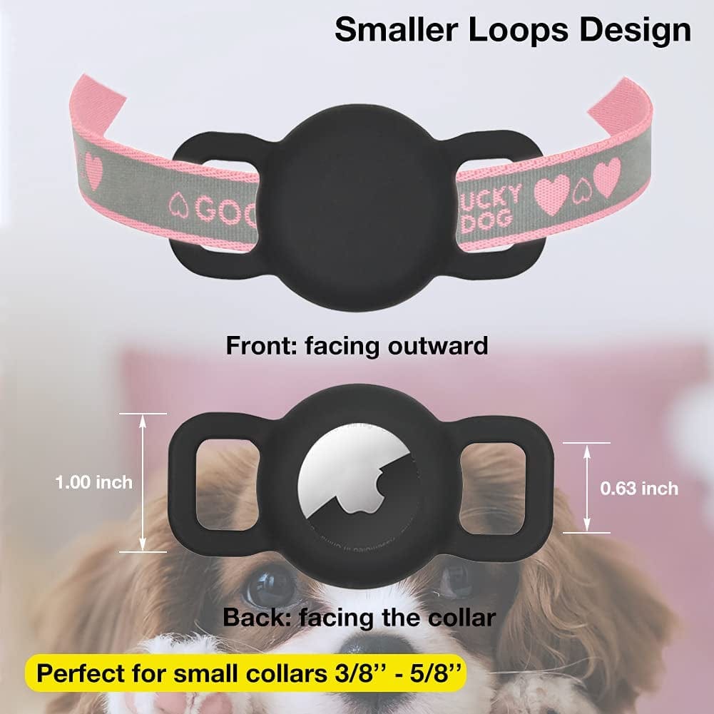 WHALEZON Airtag Cat Collar Holder, Small Air Tag Dog Collar Holder Compatible with Apple Tag, Anti-Lost Pet Tracker Cases Fit on Puppy Collars 3/8" 5/8" Electronics > GPS Accessories > GPS Cases WHALEZON   