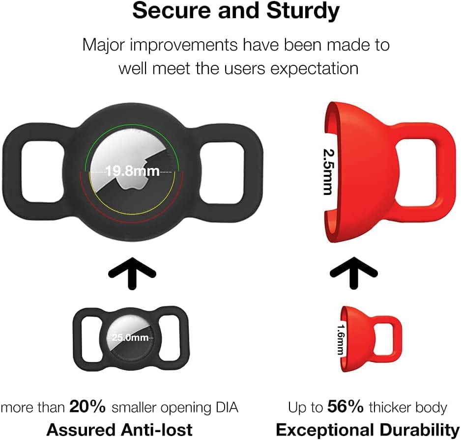 WHALEZON Airtag Cat Collar Holder, Small Air Tag Dog Collar Holder Compatible with Apple Tag, Anti-Lost Pet Tracker Cases Fit on Puppy Collars 3/8" 5/8" Electronics > GPS Accessories > GPS Cases WHALEZON   