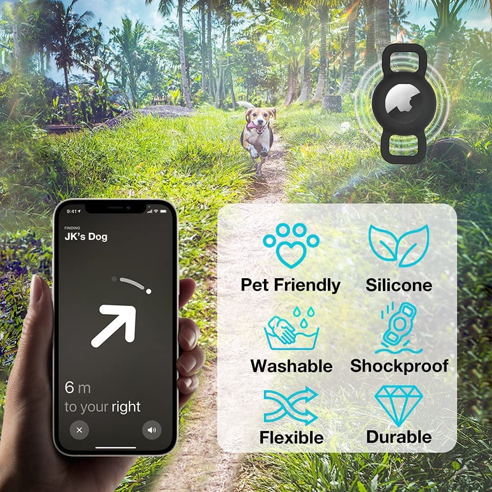 WHALEZON Airtag Cat Collar Holder, Small Air Tag Dog Collar Holder Compatible with Apple Tag, Anti-Lost Pet Tracker Cases Fit on Puppy Collars 3/8" 5/8" Electronics > GPS Accessories > GPS Cases WHALEZON   
