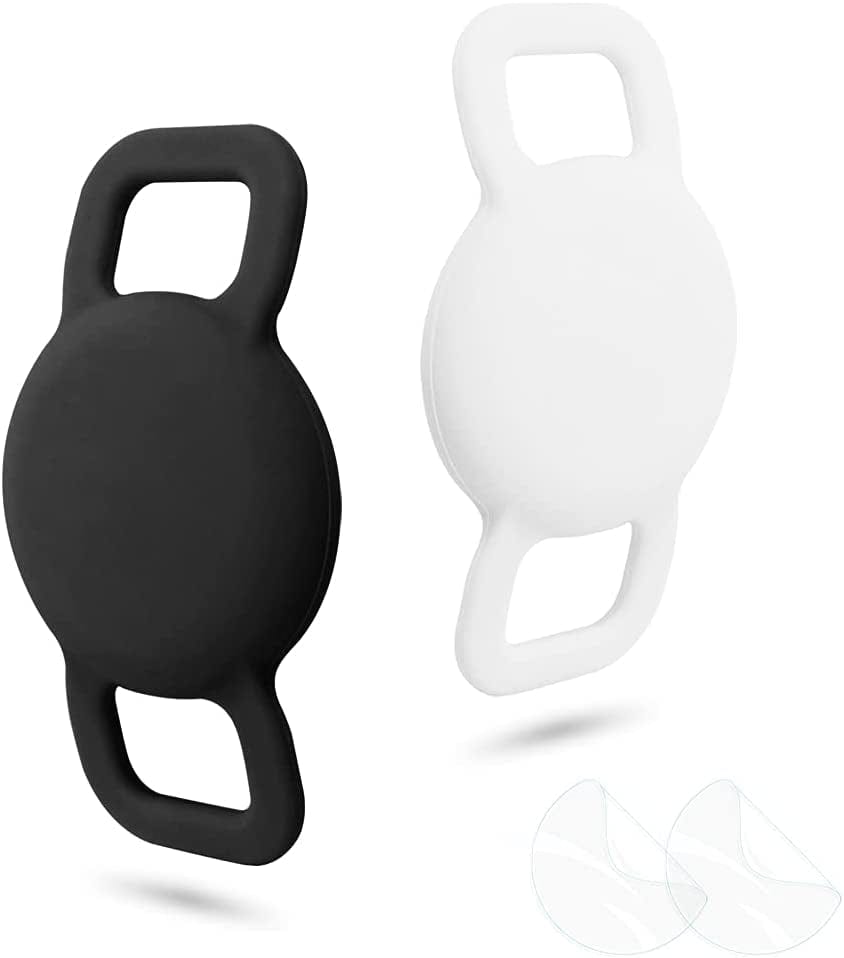 WHALEZON Airtag Cat Collar Holder, Small Air Tag Dog Collar Holder Compatible with Apple Tag, Anti-Lost Pet Tracker Cases Fit on Puppy Collars 3/8" 5/8" Electronics > GPS Accessories > GPS Cases WHALEZON A1 Black, White  