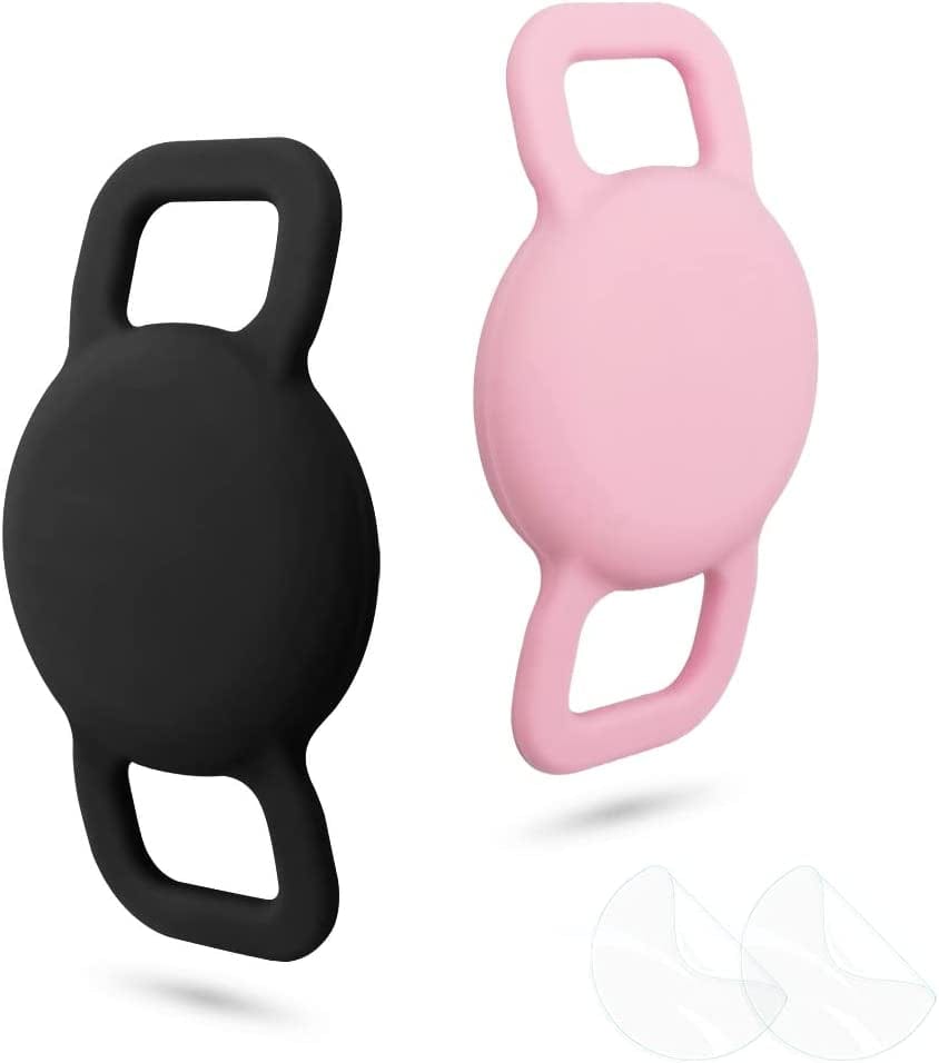 WHALEZON Airtag Cat Collar Holder, Small Air Tag Dog Collar Holder Compatible with Apple Tag, Anti-Lost Pet Tracker Cases Fit on Puppy Collars 3/8" 5/8" Electronics > GPS Accessories > GPS Cases WHALEZON A5 Black, Pink  