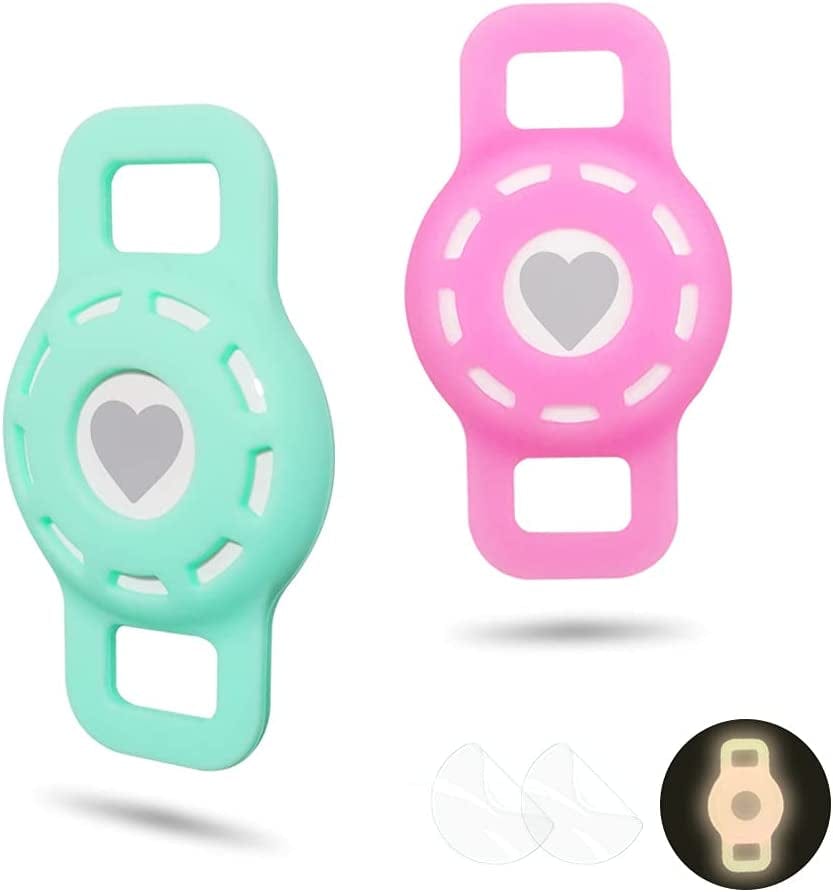 WHALEZON Airtag Cat Collar Holder, Small Air Tag Dog Collar Holder Compatible with Apple Tag, Anti-Lost Pet Tracker Cases Fit on Puppy Collars 3/8" 5/8" Electronics > GPS Accessories > GPS Cases WHALEZON C2 Mint Green, Luminous Pink  