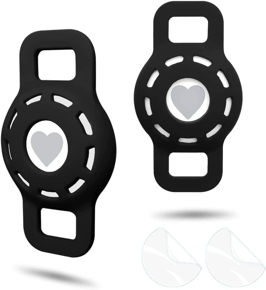 WHALEZON Airtag Cat Collar Holder, Small Air Tag Dog Collar Holder Compatible with Apple Tag, Anti-Lost Pet Tracker Cases Fit on Puppy Collars 3/8" 5/8" Electronics > GPS Accessories > GPS Cases WHALEZON C6 Black, Black  